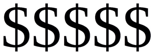 5 dollar signs